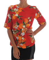 Blusa de crepé adornada con estampado de flor