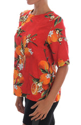 Blouse en crêpe ornée avec imprimé de fleur