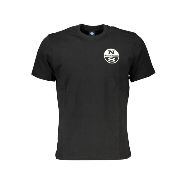 Schwarzes Baumwoll-T-Shirt