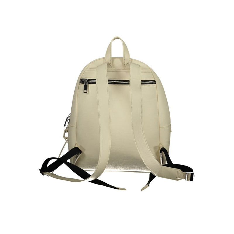 Mochila de detalles de contraste blanco elegante