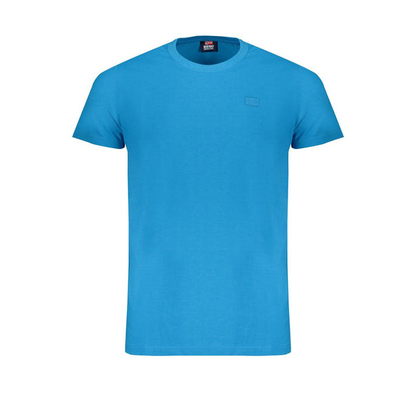 Blaues Baumwollt-Shirt