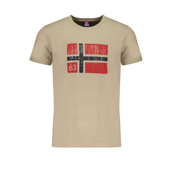 Beige Baumwoll-T-Shirt