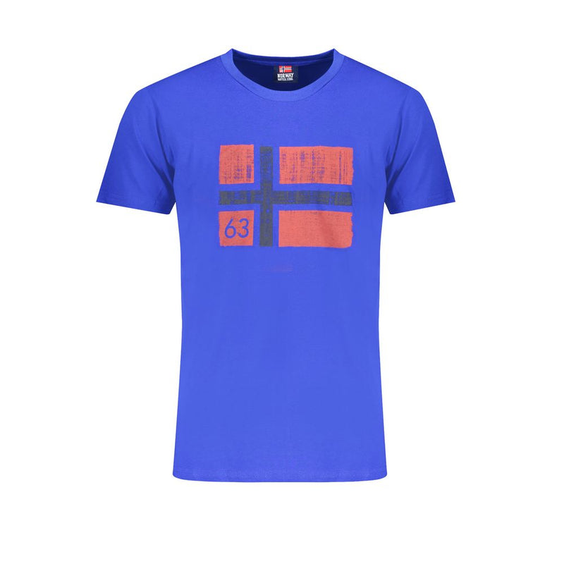 Camiseta de algodón azul