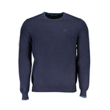 Blauer Baumwollpullover