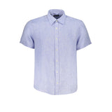 Camisa de lino azul claro