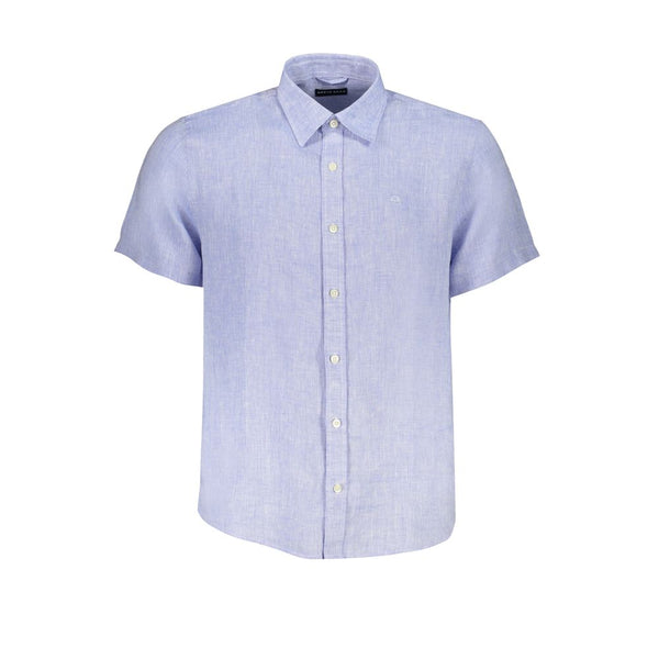 Chemise en lin bleu clair