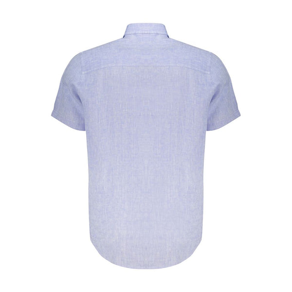 Chemise en lin bleu clair