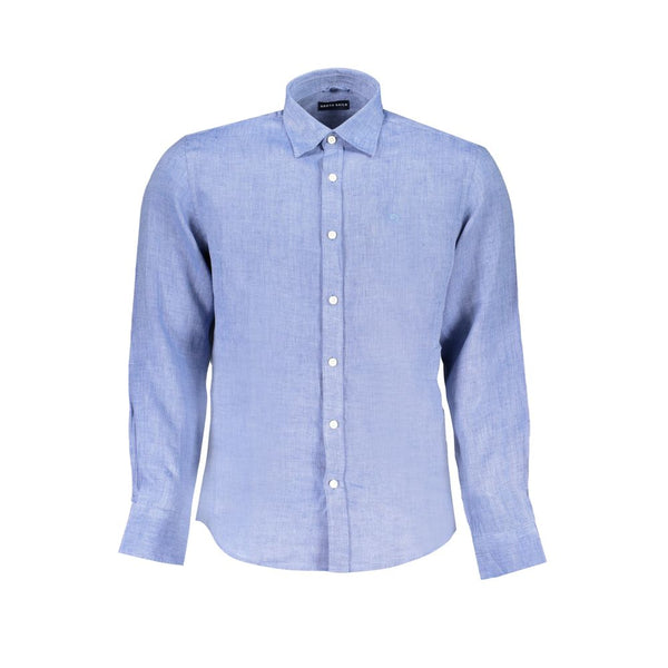 Camicia di lino blu