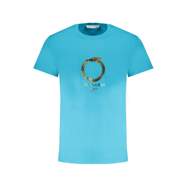 Hellblaues Baumwoll-T-Shirt