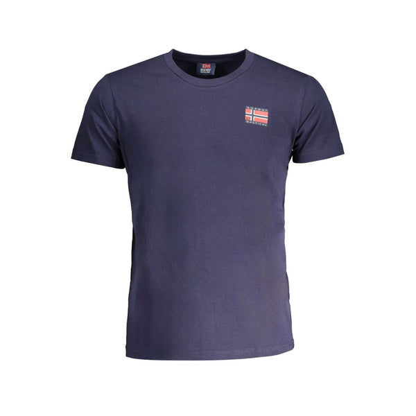 Blaues Baumwollt-Shirt