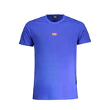 Camiseta de algodón azul