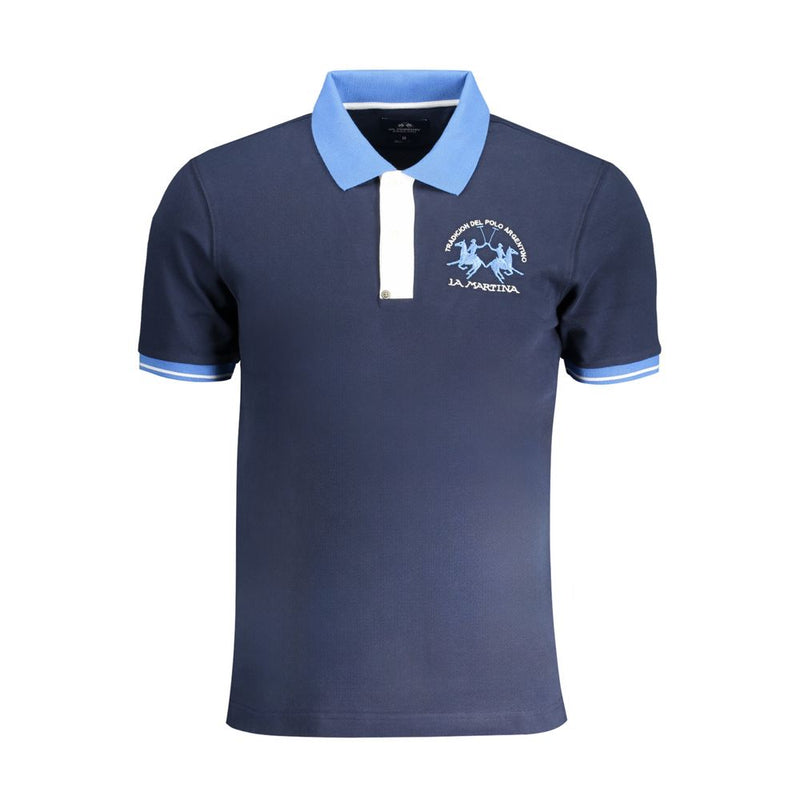 Polo de algodón azul