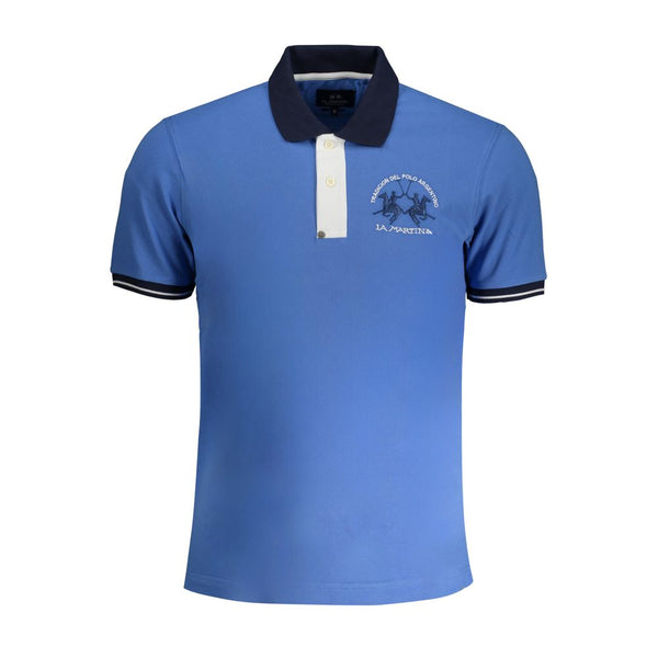 Polo de algodón azul