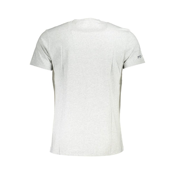 T-shirt en coton brodé gris élégant