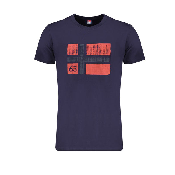 Blaues Baumwollt-Shirt