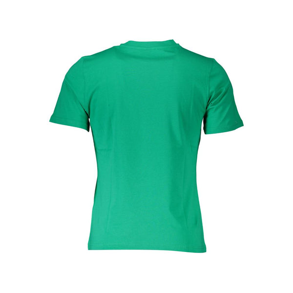 Tee de logo en coton vert avec cou rond