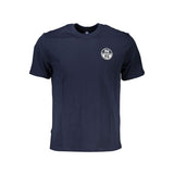 Blaues Baumwollt-Shirt