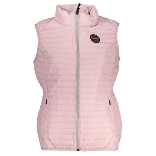 Ärmellose rosa Kontrastdetailjacke