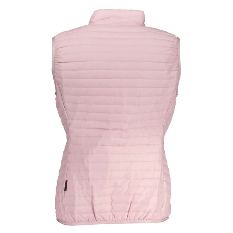 Veste de détail de contraste rose sans manches