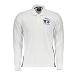 Elegant White Long-Sleeved Polo Shirt