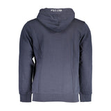 Elegantes blaues Sweatshirt mit Kapuze mit Stickerei