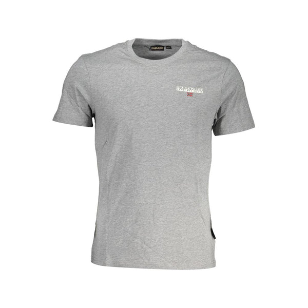 T-shirt en coton gris classique avec imprimé signature