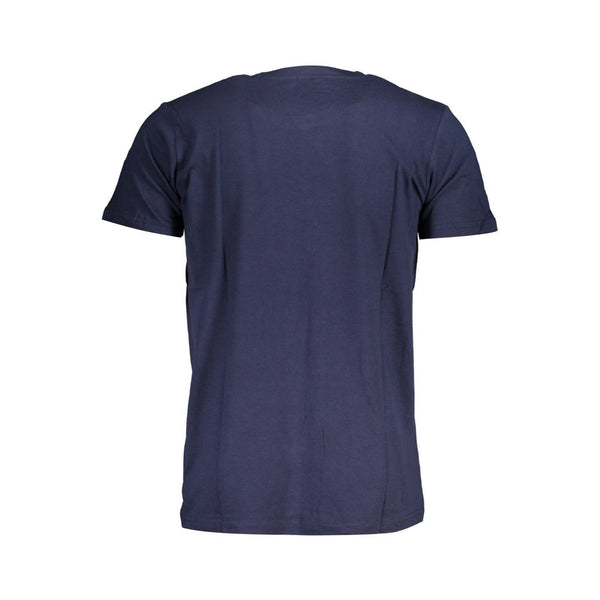 Blaues Baumwollt-Shirt