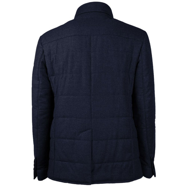 Blue Wool Men Coat