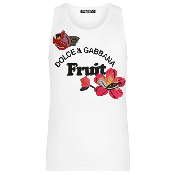 Elegant Cotton Embroidered Tank Top