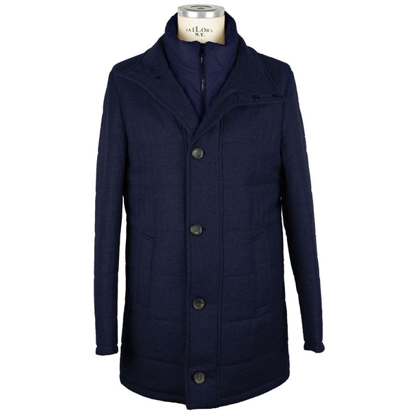 Elegante Woll-Cashmere-Dunkelblaue Manteljacke