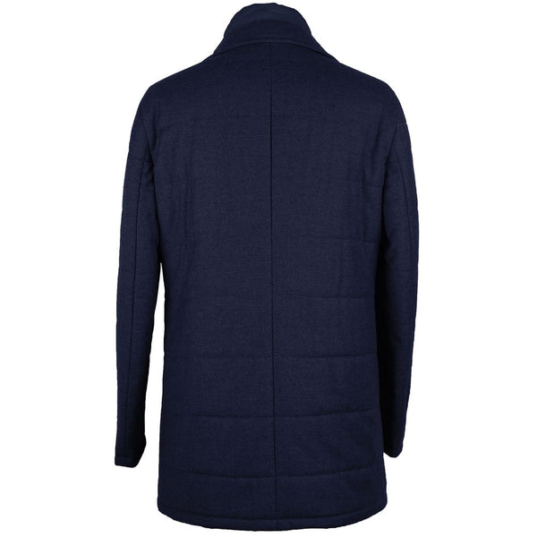 Elegante Woll-Cashmere-Dunkelblaue Manteljacke