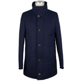 Elegante Woll-Cashmere-Dunkelblaue Manteljacke