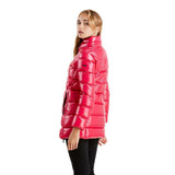 Fucsia Shimmer Long Down Jacket