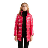 Fucsia Shimmer Long Down Jacket