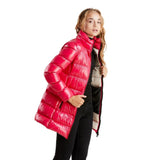 Fuchsia Shimmer Long Down Veste