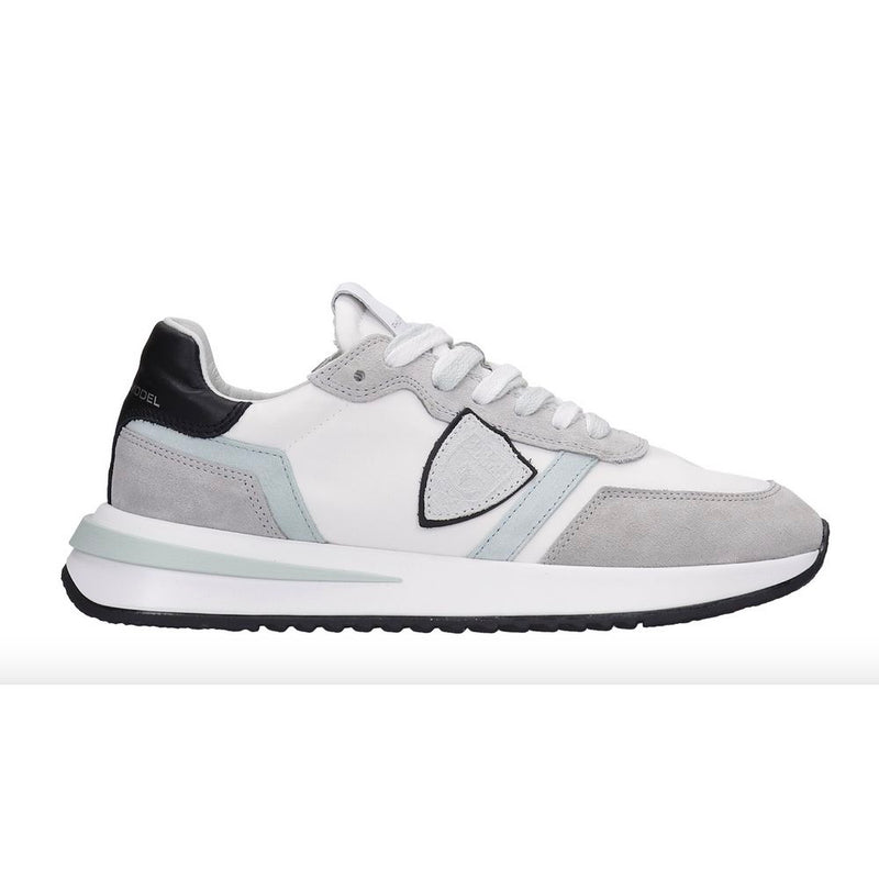 Sneaker in tessuto bianco chic con accenti in pelle