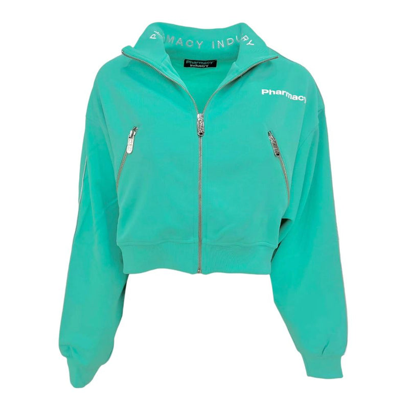 Chaqueta de traje verde con cremallera completa