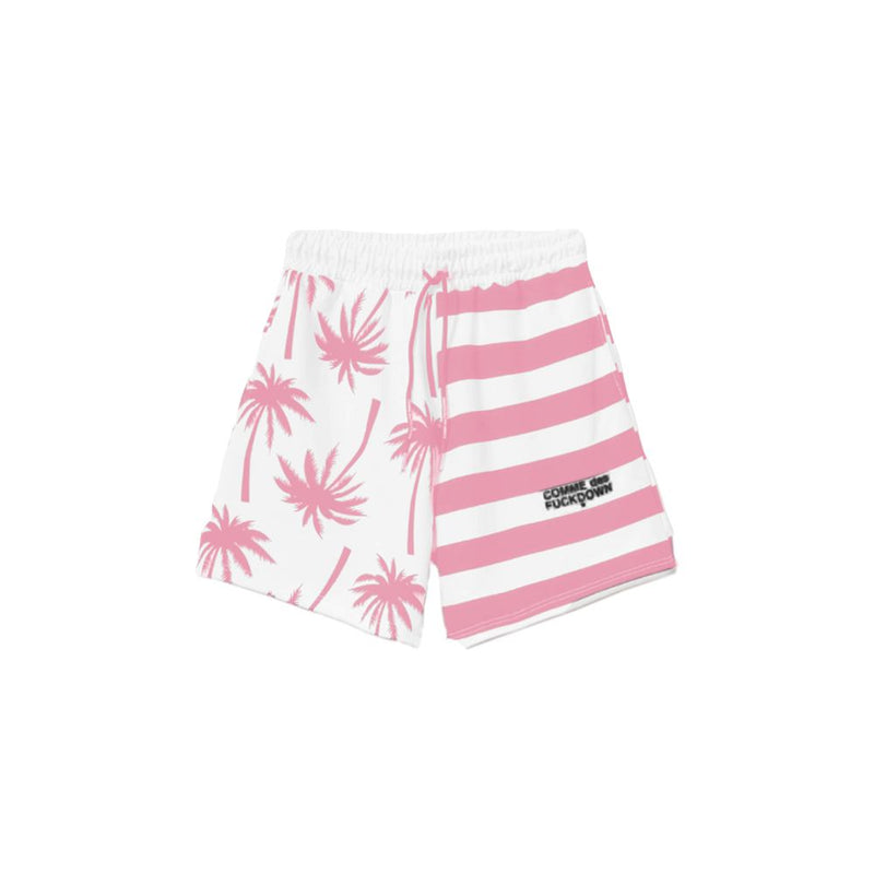 Chic Pink Striped Draw String Shorts