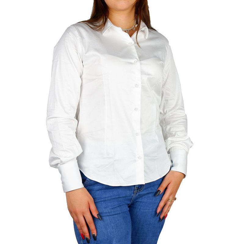 Camisa de algodón de algodón satinado elegante