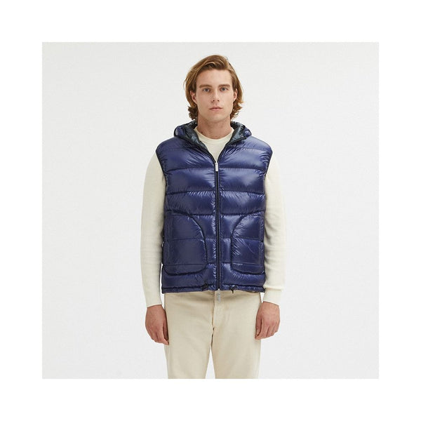 Gilet à capuche centogrammi réversible en bleu / gris