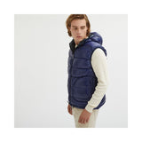 Gilet à capuche centogrammi réversible en bleu / gris