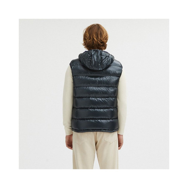 Gilet à capuche centogrammi réversible en bleu / gris