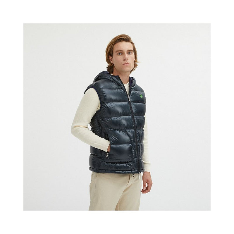 Gilet à capuche centogrammi réversible en bleu / gris