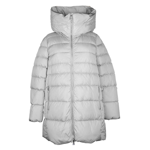 Chic Gray High-Collar Down Jacket για τις γυναίκες