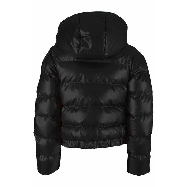 Chic Black Kapuzenjacke mit Logo -Detail