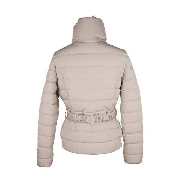 Giacca zip-up grigia chic con dettaglio logo