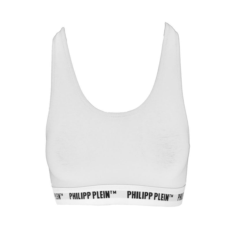 Elegante set top logo bianco in due pezzi