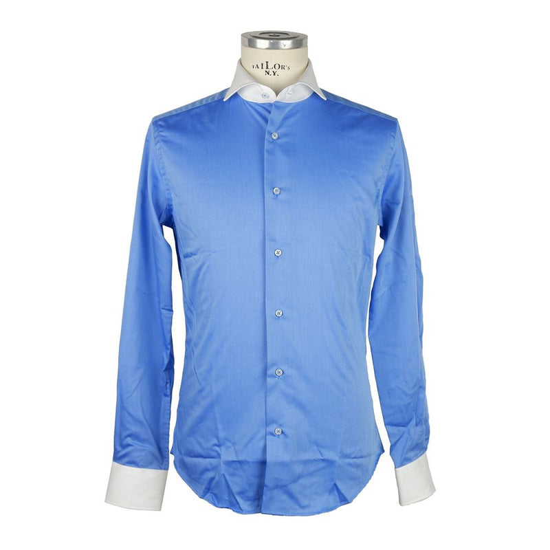 Elegant Contrast Collar Cotton Shirt