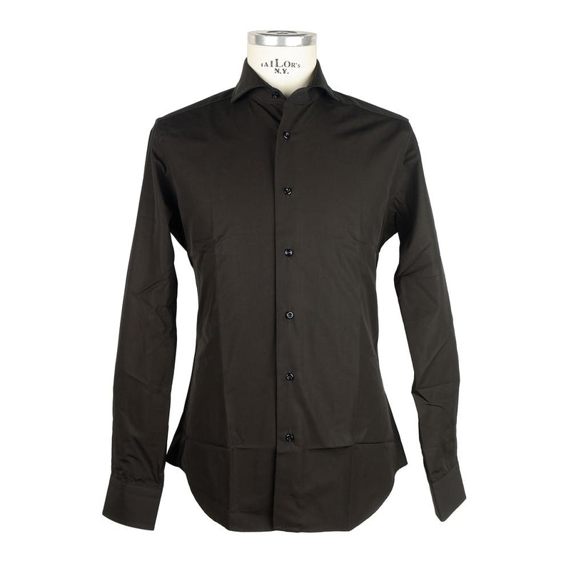 Elegante camicia da uomo in cotone Milano in nero