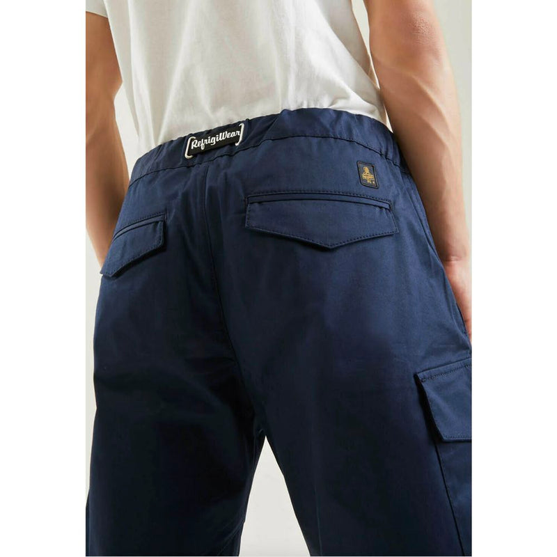 Eleganti pantaloncini di miscela di cotone blu